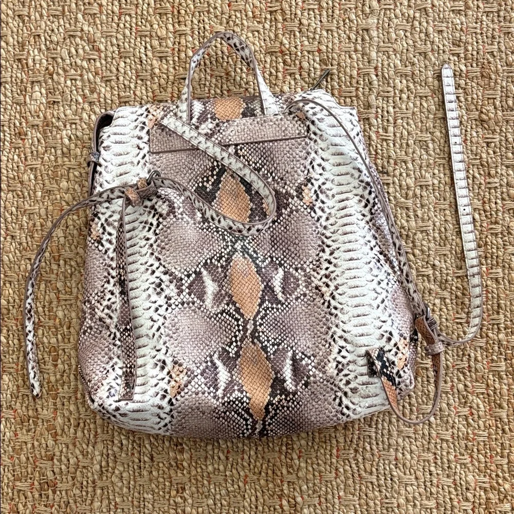 a new day Snake-Print Backpack in Taupe, Cream and Tan